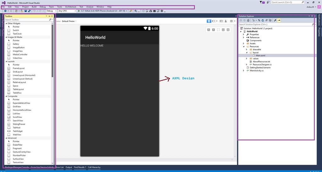 android studio hello world step by step