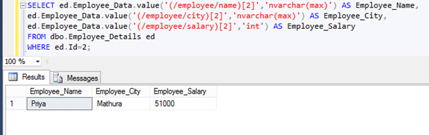 XML Data Type In SQL Server