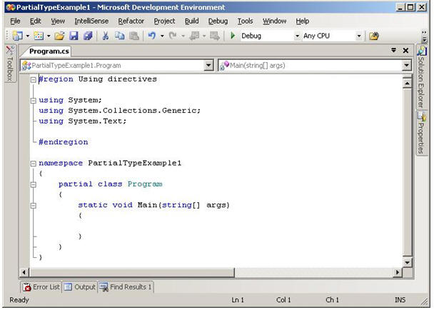 New Features in C# version 2.0 - Partial Types